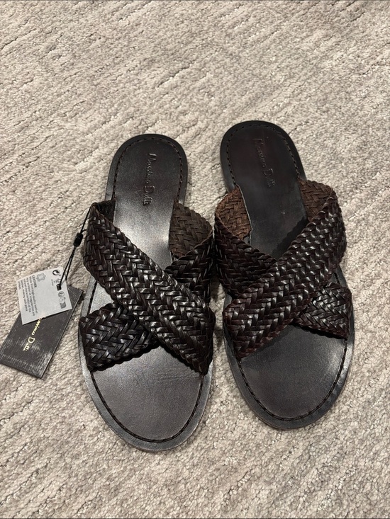 Massimo Dutti Shoes - Massimo Dutti Braided Slide Sandals in Dark Brown -  Women's  Shoes size 6.5